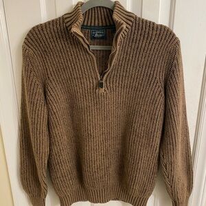 G.H. Bass & Co. Brown Quarter Zip Sweater Men’s Medium Y2K Warm Preppy Cozy Knit